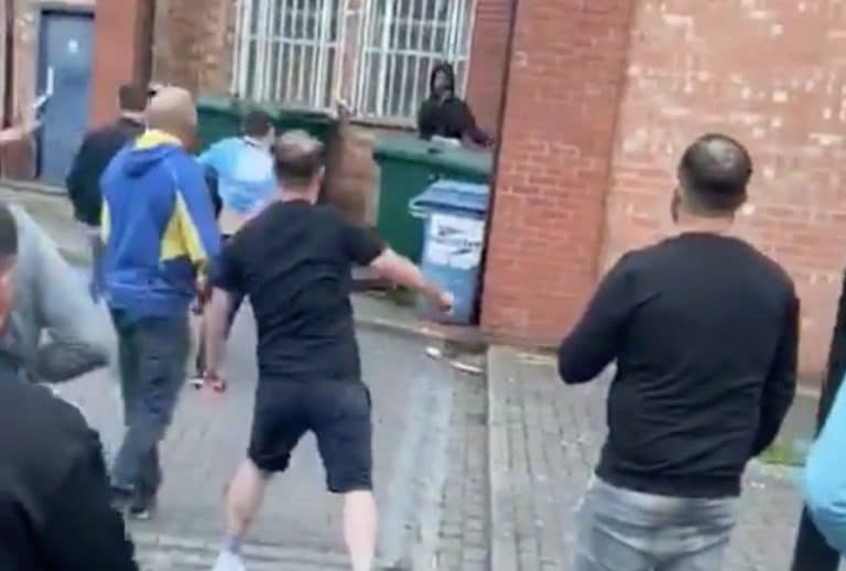 Football Hooligans In Coventry Chase Two Black Men And Pelt Them With Bottles
