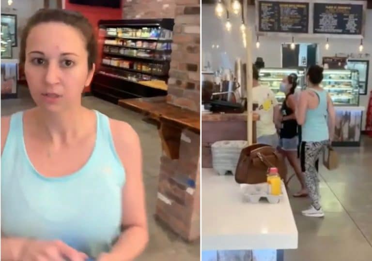 NYC Karen Coughs Everywhere After Being Called Out For Not Wearing A Mask In A Bagel Shop