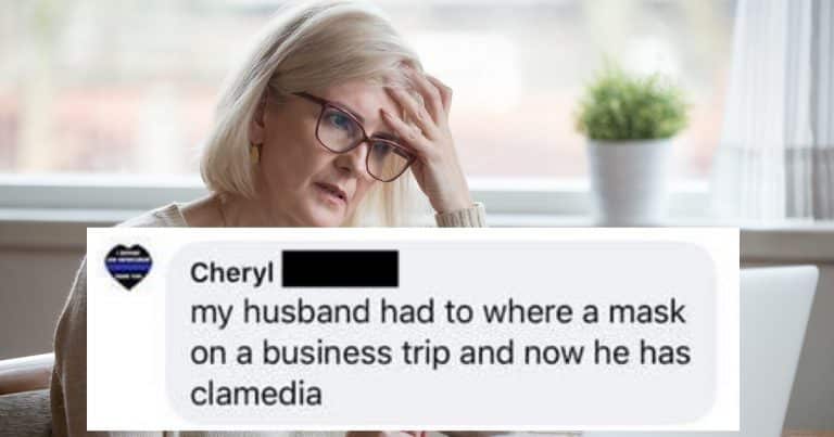Cheryl Thinks Her Husband Got Chlamydia From Wearing A Face Mask On Business Trip