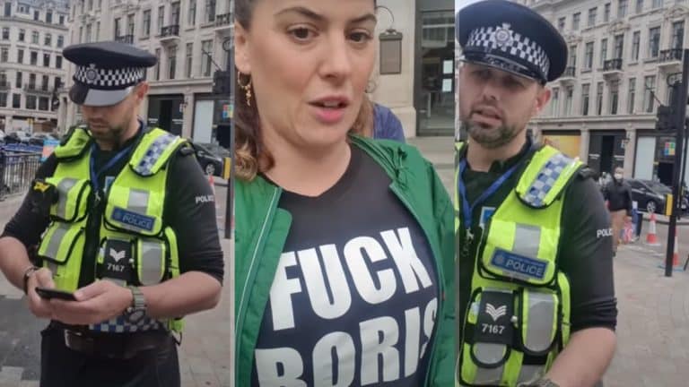 Jobsworth Police Try To Arrest Woman For Wearing A ‘Fuck Boris’ T Shirt