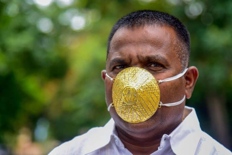Indian Man Wears $4000 Gold Face Mask During Pandemic