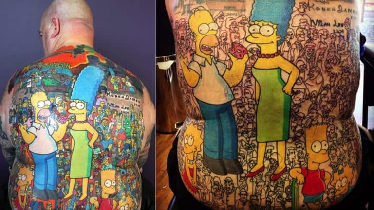 This Australian Guy Has 203 Characters From ‘The Simpsons’ Tattooed On His Body