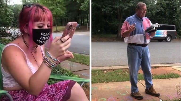 Old Man Reading The Bible Faces Off Against Woman Reading The Lyrics To Cardi B’s ‘WAP’