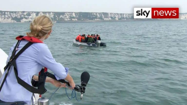 Sky News Under Fire For ‘Interview’ With Migrants Crossing English Channel Into UK This Morning