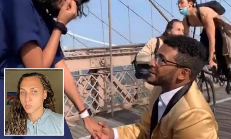 Marriage Proposal On Bridge Ruined When Cyclist Smashes Into Photographer (VIDEO)