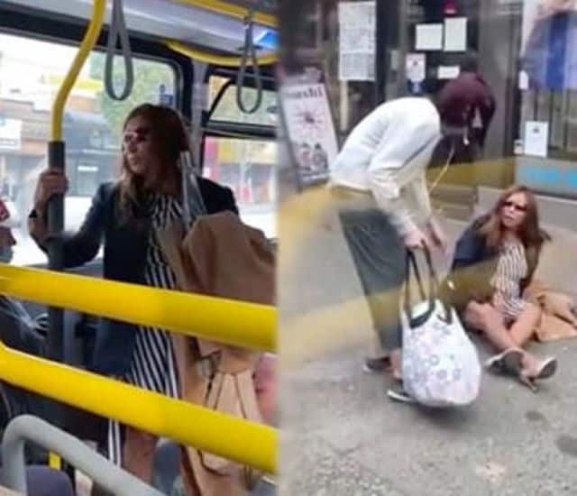 Man Launches Woman Off Bus After She Spits On Him During Argument Video 