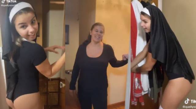 Mum Does Not Approve Of Daughter’s NSFW Halloween Nun Costume (VIDEO) .