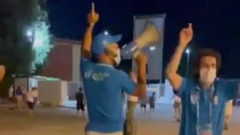 Here’s An Italian Steward Singing ‘Three Lions’ Through A Megaphone