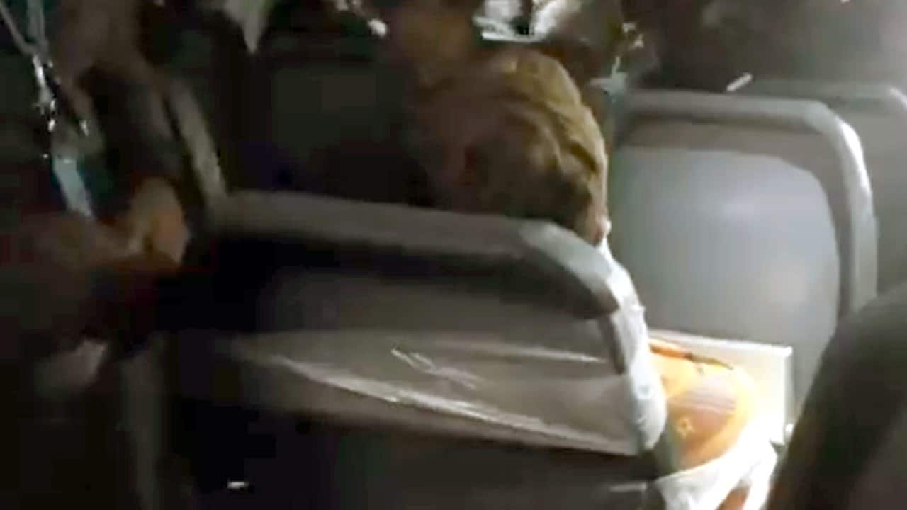 passenger duct taped to seat passenger duct taped to seat