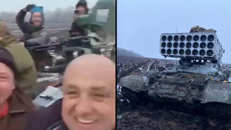 Watch These Ukrainians Celebrate As They Take A Joyride On A Captured Russian Tank