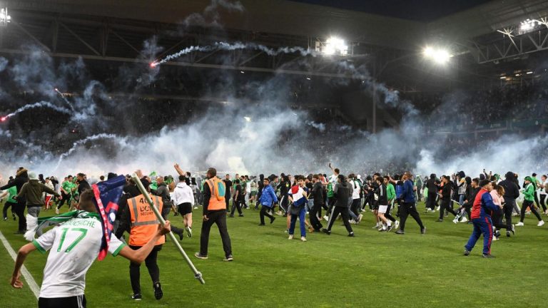 St Etienne Fans Storm Pitch And Attack Players After Ligue 1 Relegation