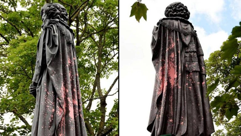 A £300,000 Statue Of Margaret Thatcher Has Been Vandalised With Red Paint