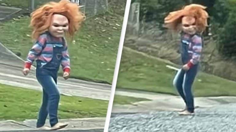 Locals Terrified By Five Year Old Boy Dressed As Chucky