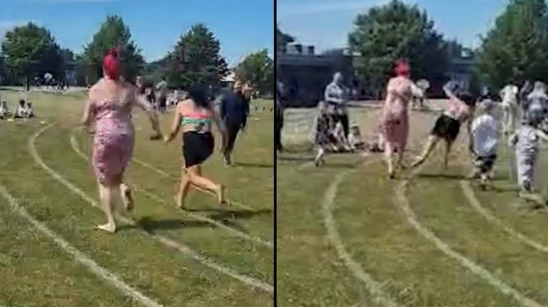 Watch Competitive Mother Push Rival Down At School Sports Day