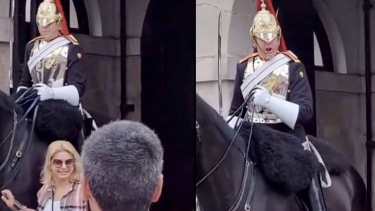 Watch This Queen’s Guard Scream At A Tourist After She Touches His Horse