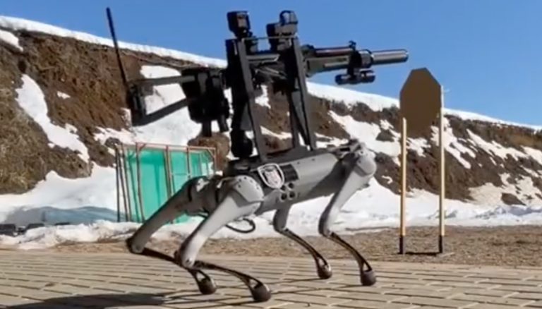 Check Out This Robot Dog With A Machine Gun Completely Annihilating A Target