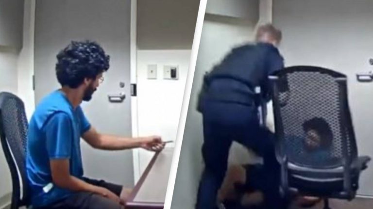 Watch A Guy Try To Attack A Cop In A Police Station And Get Completely Battered