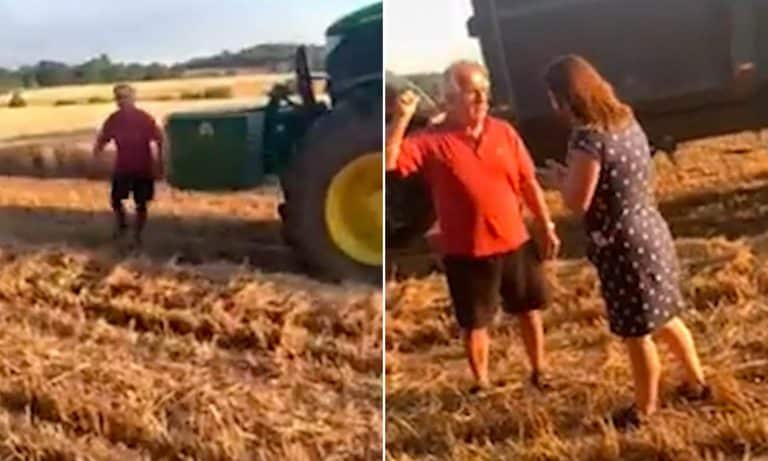A Man Blocked A Combine Harvester Because It Got Dust On His Sandwiches