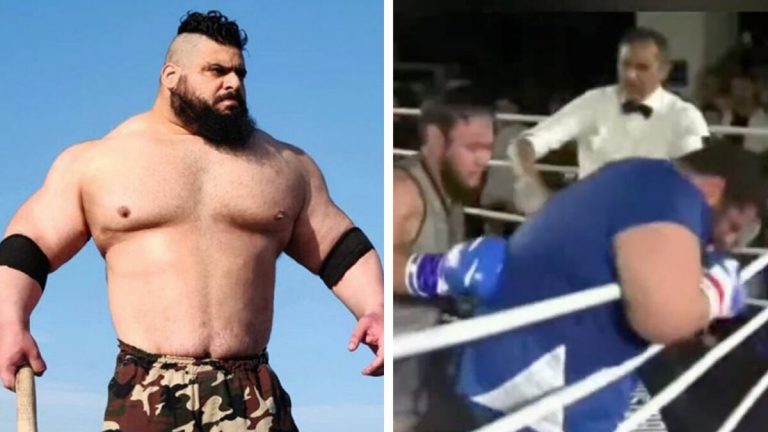 The Iranian Hulk Was KOed In The First Round Of His Boxing Debut (VIDEO)