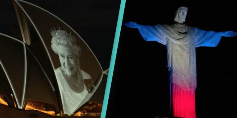 Monuments Around The World Light Up In Tribute To Queen Elizabeth II