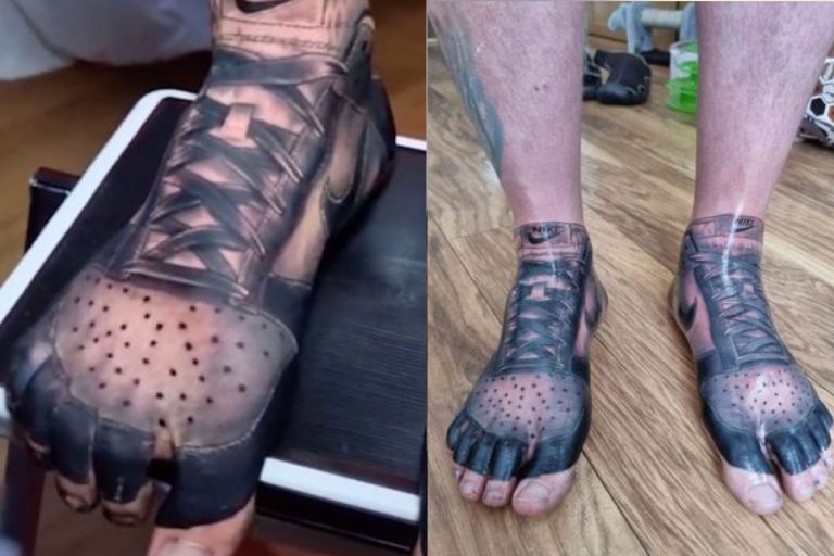 Guy Gets Favourite Nike Trainers Tattooed On His Feet And Says The Pain Was Worth It