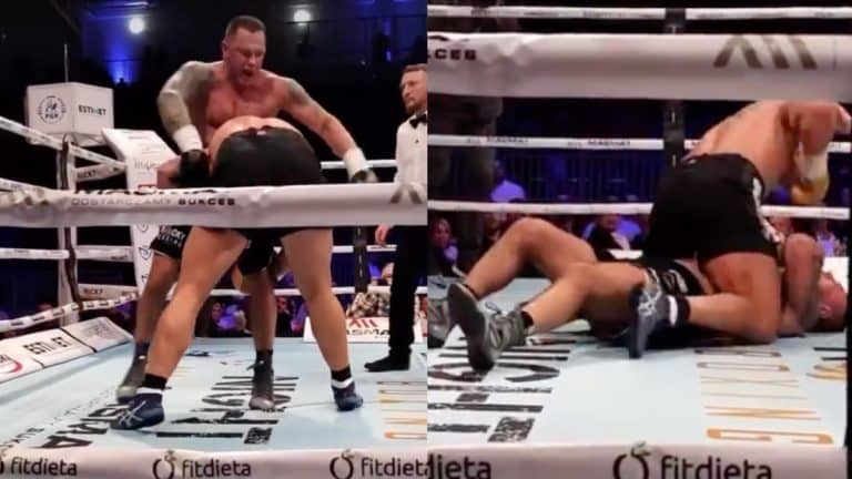 MMA Fighter Making Boxing Debut ‘Forgets’ The Rules And Brutally Grounds & Pounds Opponent