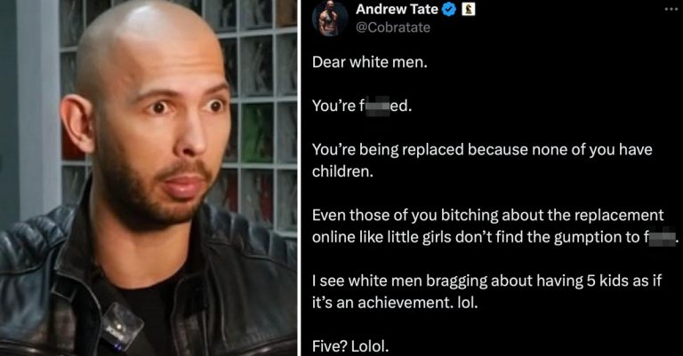 Andrew Tate Says White Men Are ‘F*cked’ And Need To Have ’30 Kids Minimum’ With Multiple Women