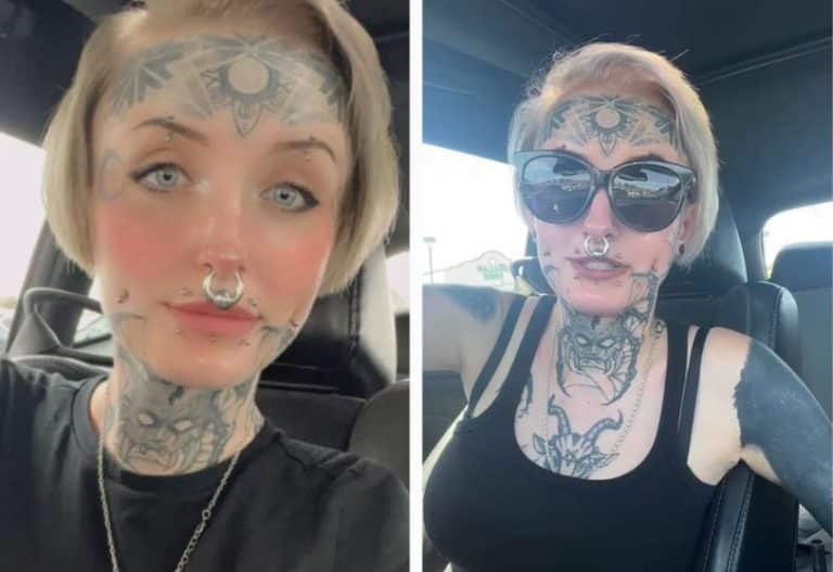 Woman Cashes In On OnlyFans After Going Viral For Being Denied A Job Due To Demonic Face Tattoos