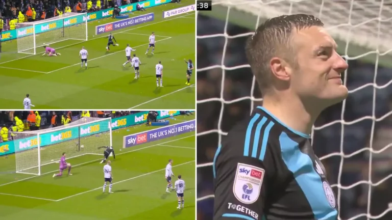 Jamie Vardy’s Wild Finish Against Preston Was ‘So Unnecessary’ Fans Are Calling It Their Favourite Goal This Season