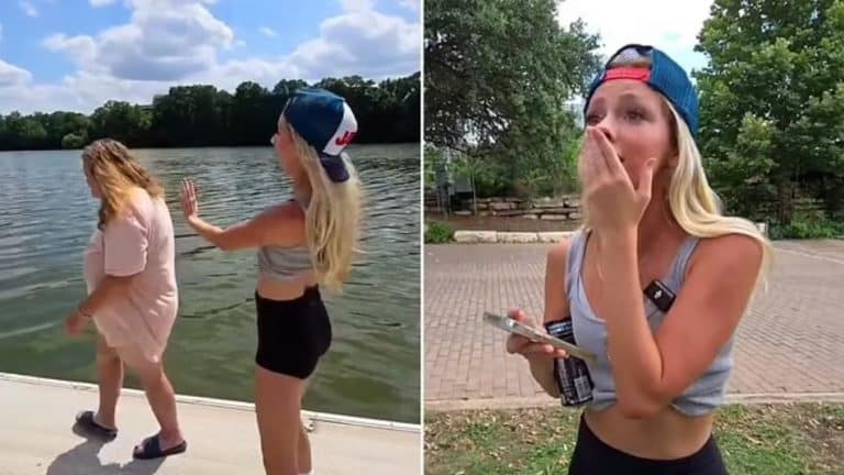 Streamer Dares Homeless Woman To Jump Into Lake, Leaves When She Starts Yelling For Help
