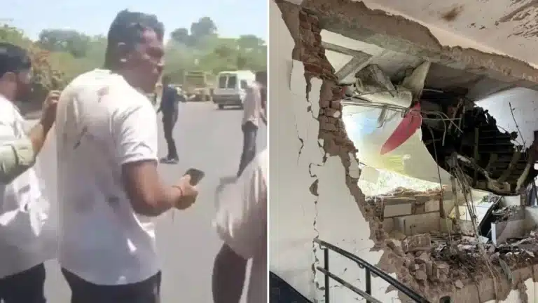 Unreal Footage Of The Sole Survivor Of Air India Flight Walking Away From The Wreckage On His Own
