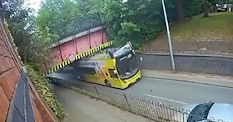 Bus Driver Nearly Decapitates Passengers After Crashing Into A Low Bridge In Manchester
