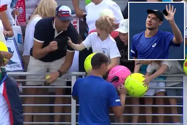 Grown Man Caught On Camera Stealing A Signed Hat From A Child At The US Open