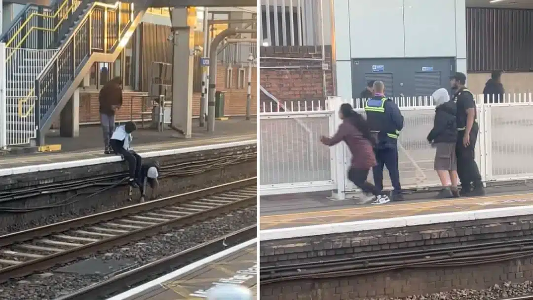 Man Jumps Onto Train Tracks To Retrieve Woman’s Phone – Only To Steal Device As Security Watch On