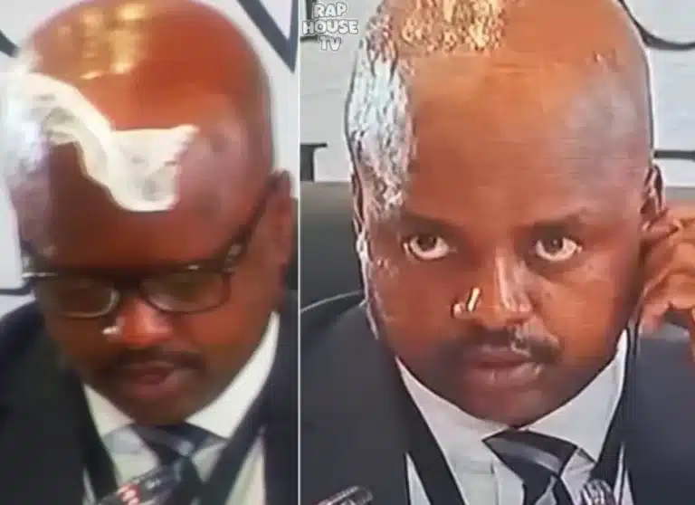 South African Police Chief Was Sweating So Hard At His Corruption Hearing The Tissue Stayed Stuck On His Forehead