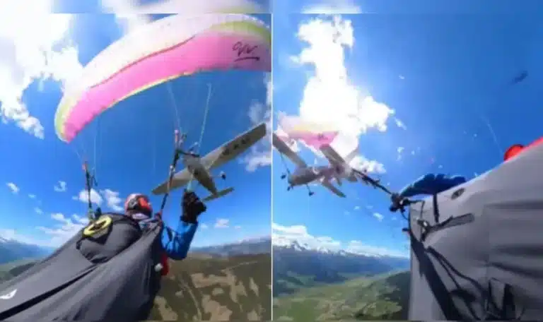 Paraglider Sent Spiraling After Being Hit By A Plane Mid-Air, Somehow Survives
